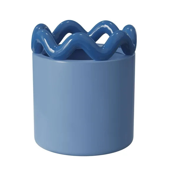 Mainstays Peyson 6" x 6" x 6.9" Round Blue Paradise Ceramic Planter | Walmart (US)