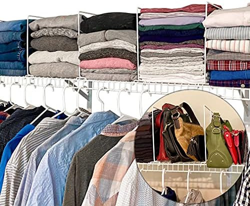Evelots - Closet Wire Shelf Divider, Wardrobe Separators w/ Plastic Coated Steel Frames (12.25" x... | Amazon (US)
