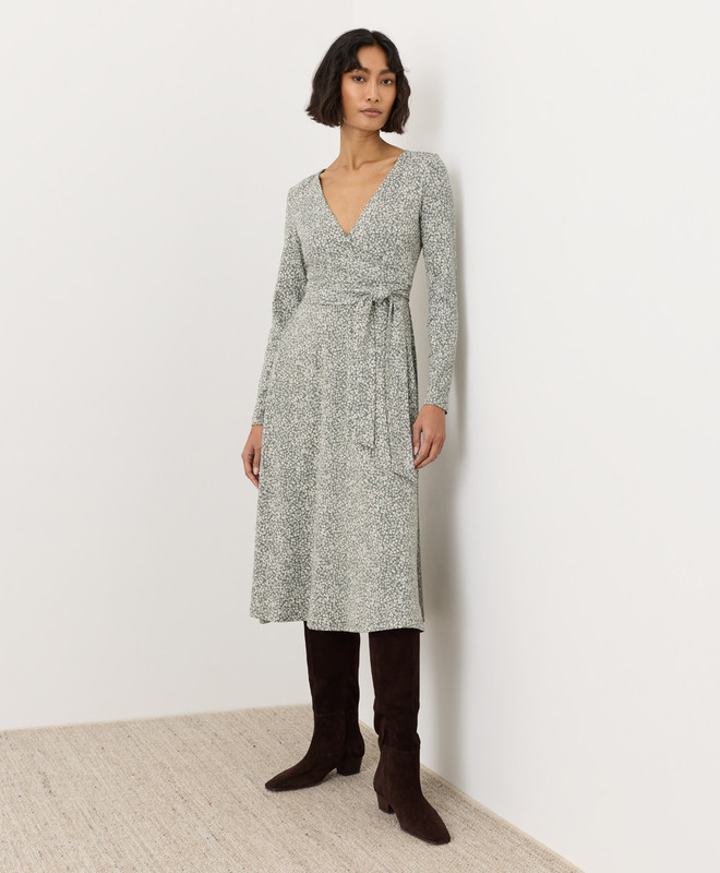 Women’s Fit & Flare Wrap Dress made with Organic Cotton | Pact | Pact Apparel