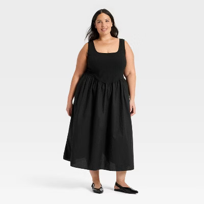 Women's Knit to Woven Midi Dress - A New Day™ | Target