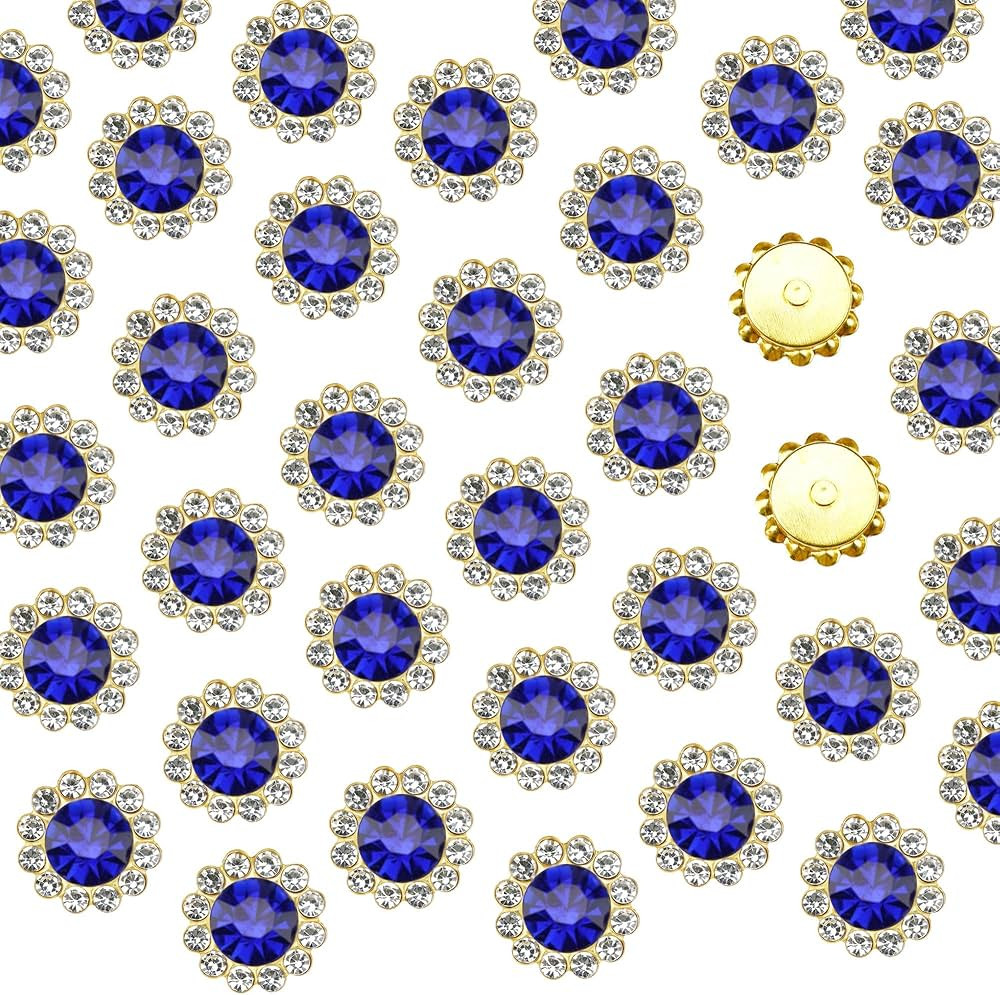 100 Pcs 12MM Sew on Rhinestones Crystals Glass Metal Base Sewing Flower Claw Rhinestones for Clot... | Amazon (US)