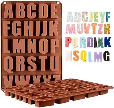 Wocuz 26 Cavities A-Z large letters reverse Alphabet Chocolate Silicone Cake Baking Mold Cake Pan... | Amazon (US)