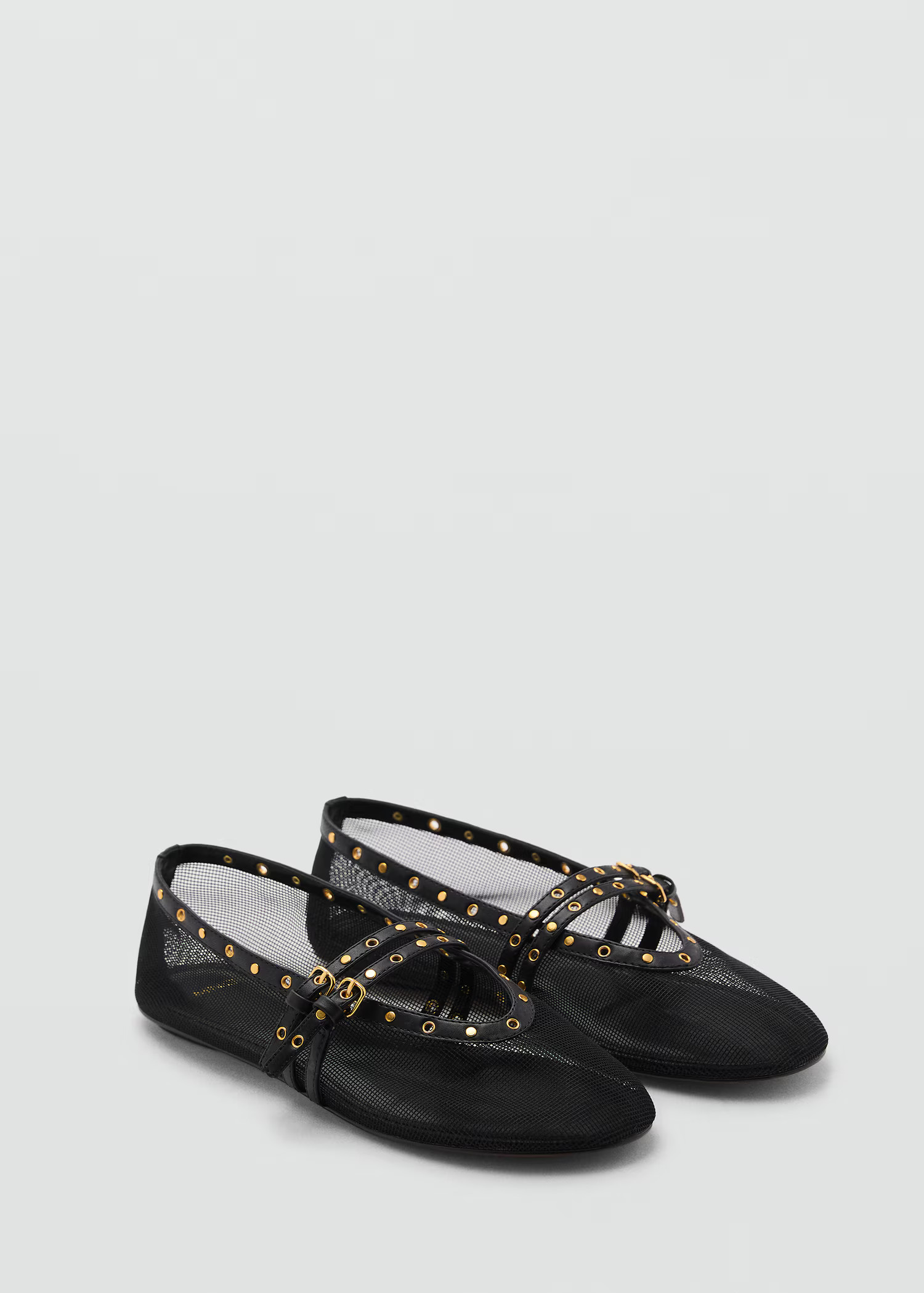 Mesh ballet flats with die-cut details - Women | MANGO USA | Mango (US/MX/AU)