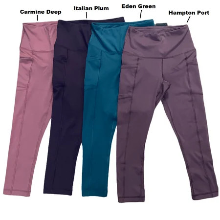 90 Degree Women's Interlink Hi-Rise Side Pocket Squat Proof Capri Leggings | Walmart (US)