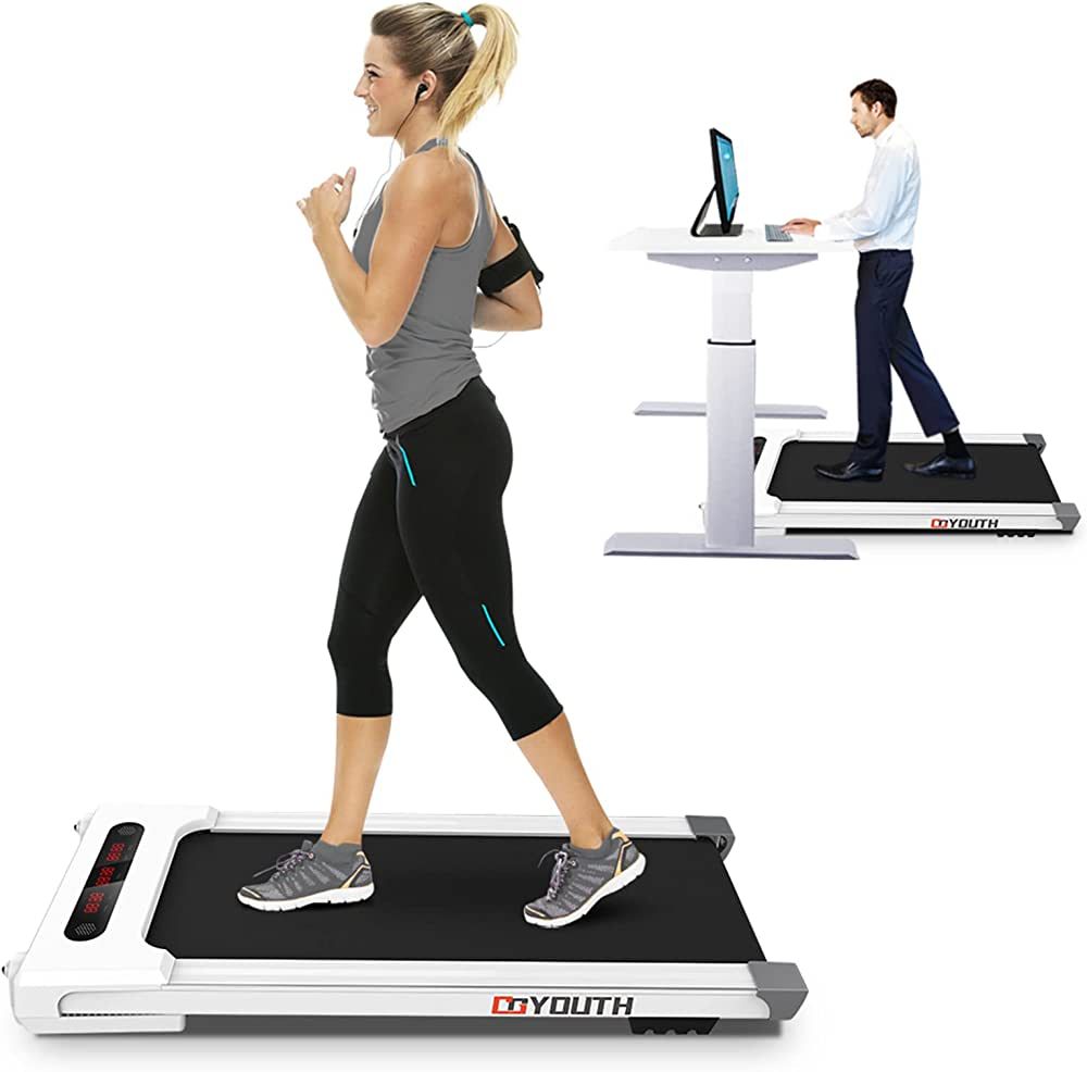 GOYOUTH 2 in 1 Under Desk Electric Treadmill Motorized Exercise Machine with Wireless Speaker, Re... | Amazon (US)