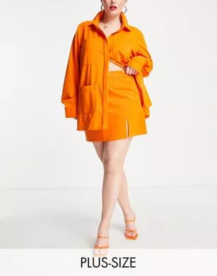 Extro & Vert Plus a line mini skirt in tangerine | ASOS (Global)