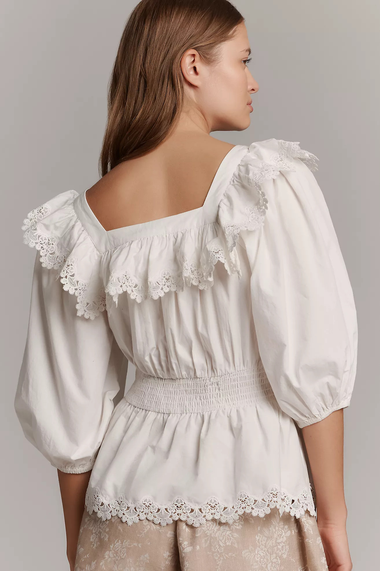 Maeve Peplum Eyelet Blouse | Anthropologie (US)