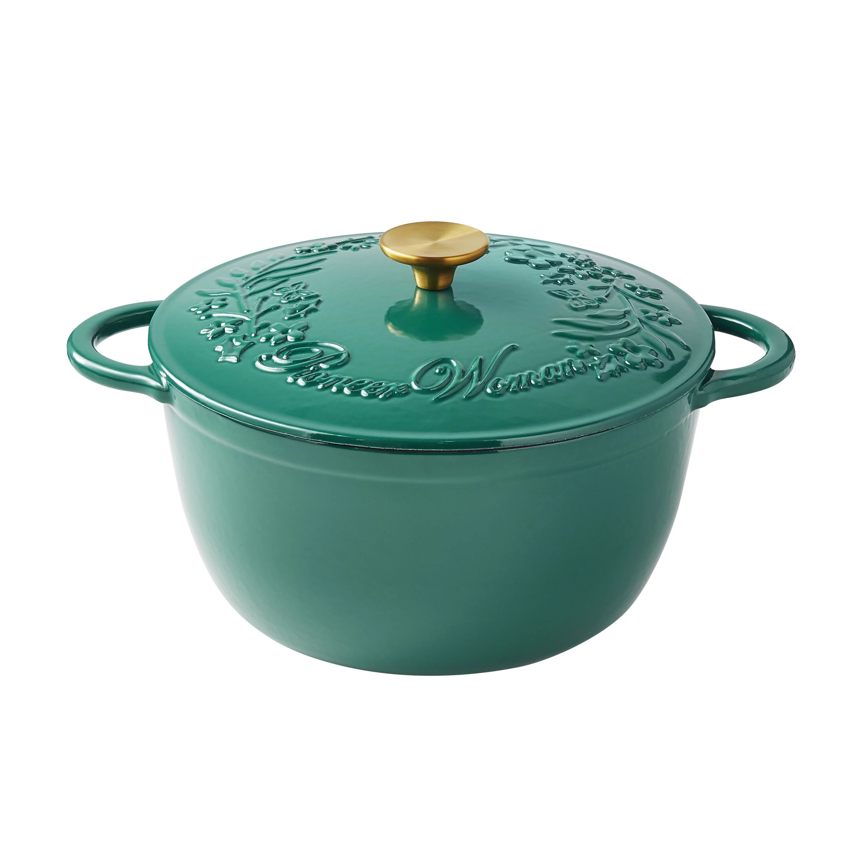 The Pioneer Woman Timeless Beauty 6-Quart Enamel-on-Cast Iron Holiday Dutch Oven, Green | Walmart (US)