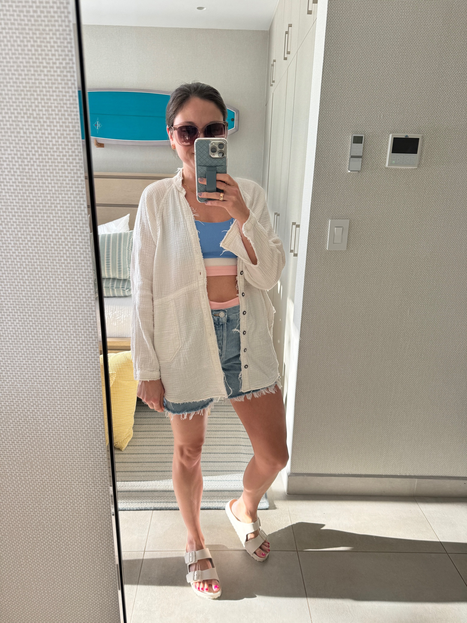 Boat day suit and cover up. I’m wearing a size small in the Free People tunic. 