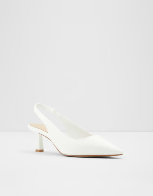 ALDO Peranga sling back flared heel court shoes in white | ASOS (Global)