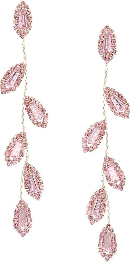 SWEETV Crystal Wedding Earrings for Brides, Bridesmaid, Bridal Earrings for Wedding, Fancy Cubic ... | Amazon (US)