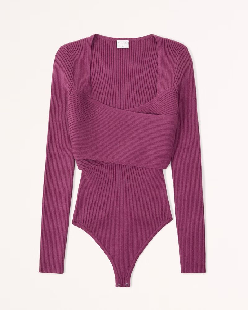 Women's LuxeLoft Wrap Sweater Bodysuit | Women's New Arrivals | Abercrombie.com | Abercrombie & Fitch (US)