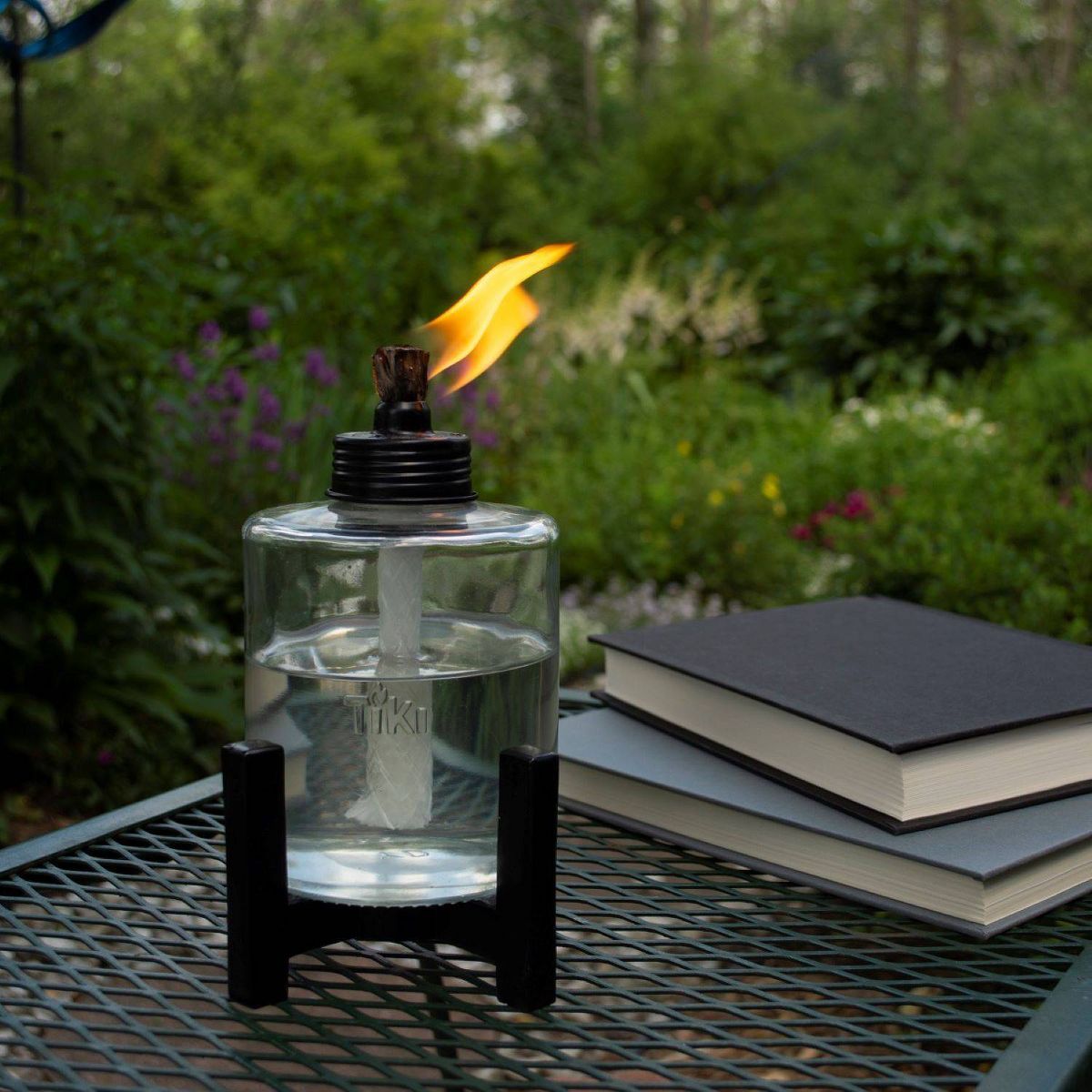 TIKI Elevated Tall Glass Tabletop Outdoor Torch | Target
