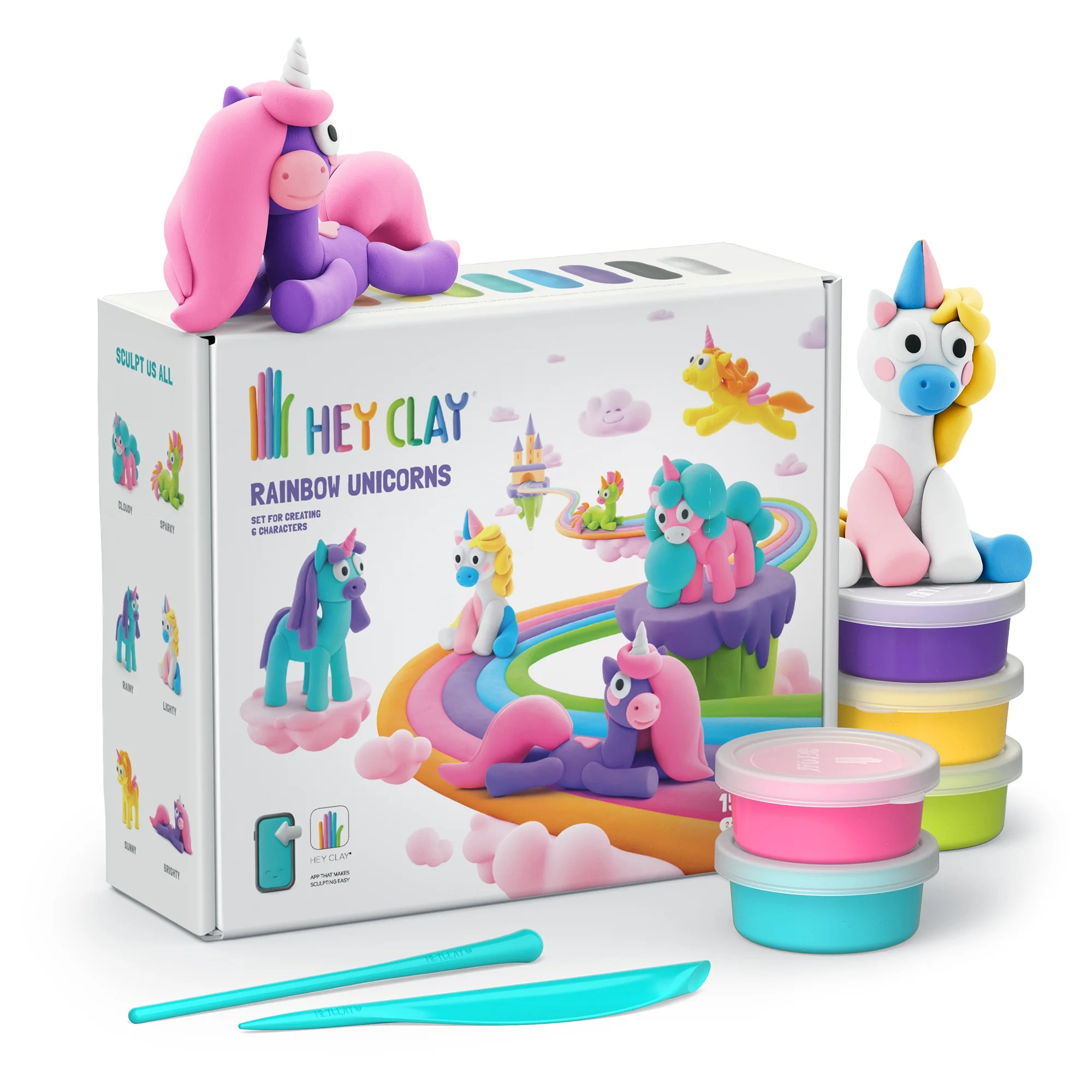 Hey Clay Rainbow Unicorns, Air Dry Clay Kit with Interactive App for Kids & Tweens | Walmart (US)