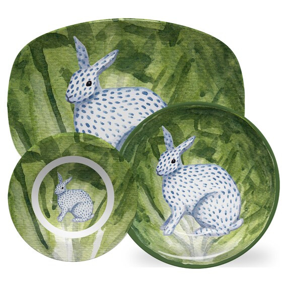 Luxury Hungry Bunny HeatSafe™ Dinnerware - Oven Safe, Microwave Safe, Dishwasher Safe, BPA Free... | Etsy (US)