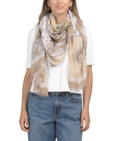 Paisley Lightweight Printed Scarf for Women | Polyester | Marshalls