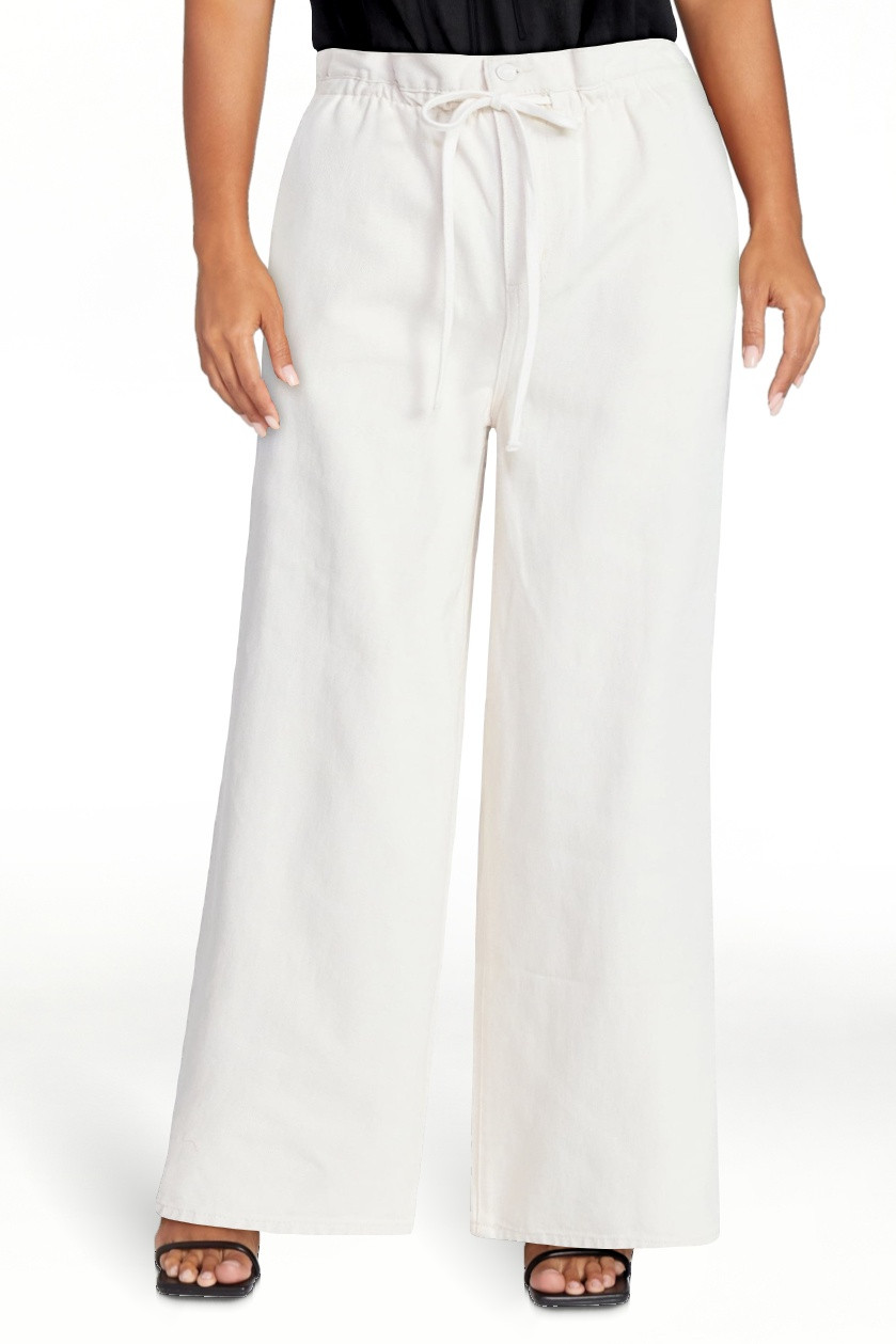 Scoop Women's Paperbag Waist Wide Leg Cotton Pants, Regular, Short and Long Inseams,  Sizes XS-XX... | Walmart (US)