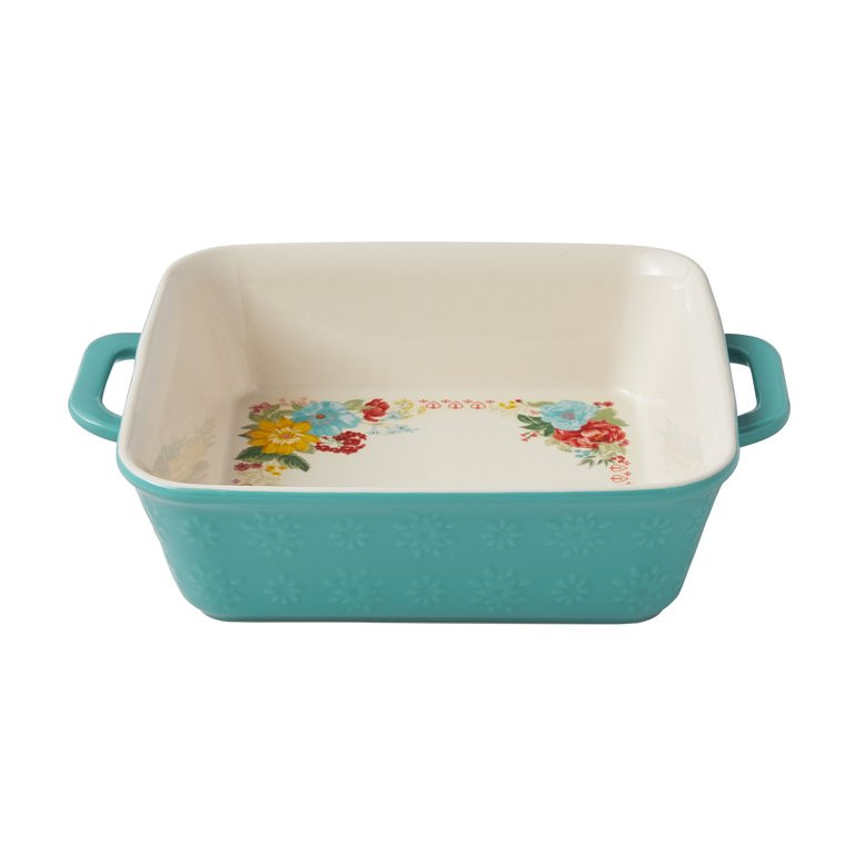 The Pioneer Woman Fancy Flourish 8-Inch Square Stoneware Baker | Walmart (US)