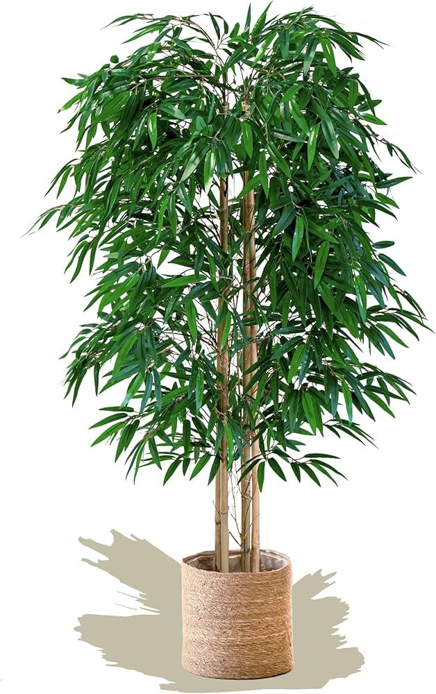 Maia Shop Artificial Bamboo Tree 5FT Tall, Fake Tree with Natural Trunk and Realistic Leaves, Fau... | Amazon (US)