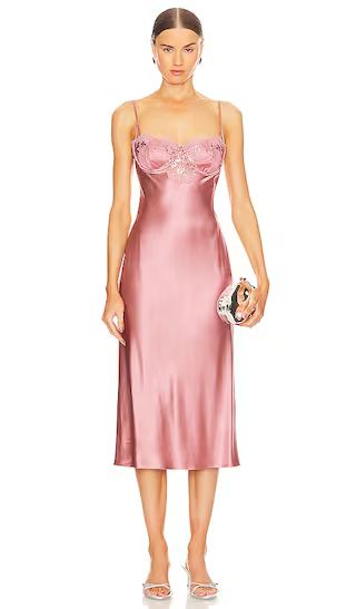 Sequin Violet Embroidery Slip Dress in Rose Gold | Revolve Clothing (Global)
