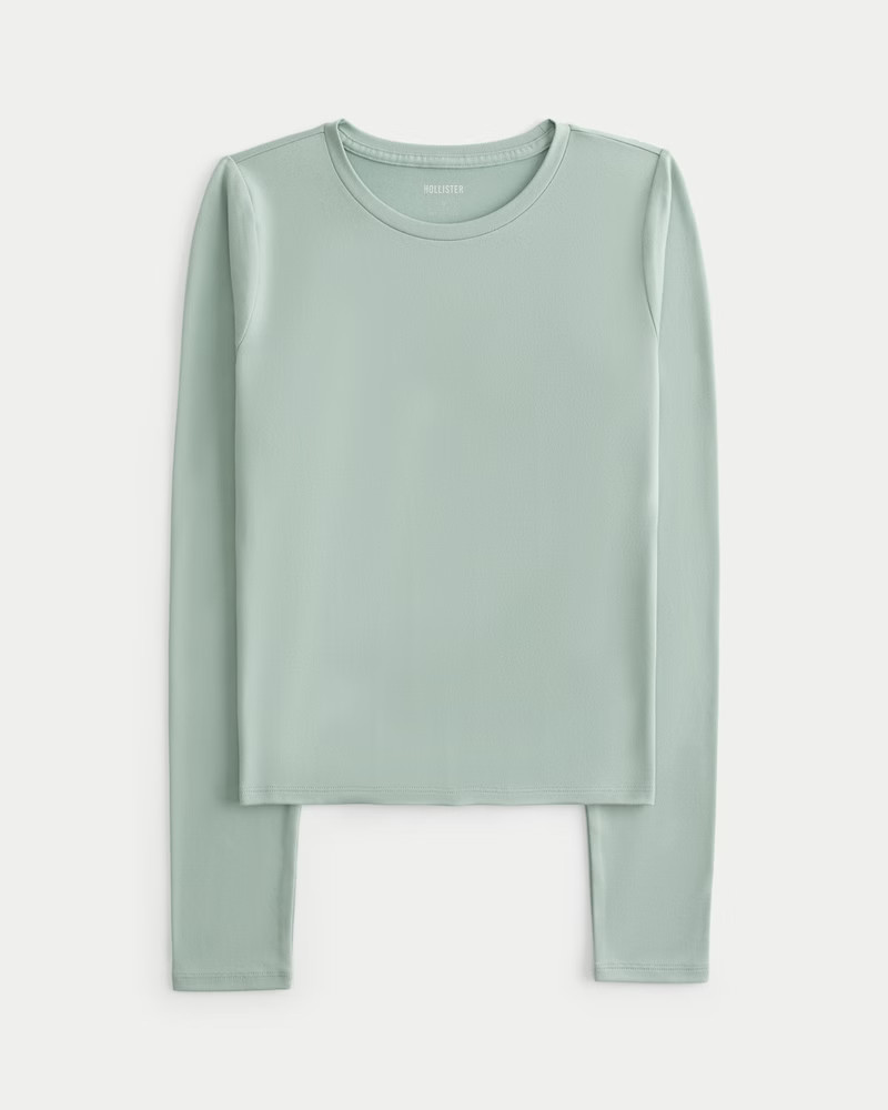 Women's Soft Stretch Seamless Fabric Long-Sleeve Crew Top from Hollister | Hollister (US)