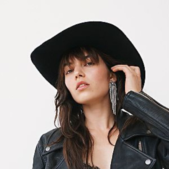 Free People Broadway Embellished Cowboy Hat Black NWT | Poshmark