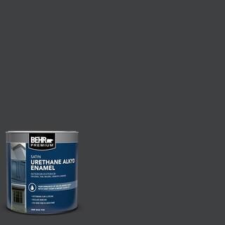 BEHR PREMIUM1 qt. Home Decorators Collection #HDC-MD-04 Totally Black Satin Enamel Urethane Alkyd... | The Home Depot