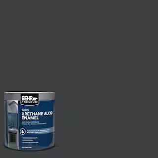 BEHR PREMIUM1 qt. Home Decorators Collection #HDC-MD-04 Totally Black Satin Enamel Urethane Alkyd... | The Home Depot