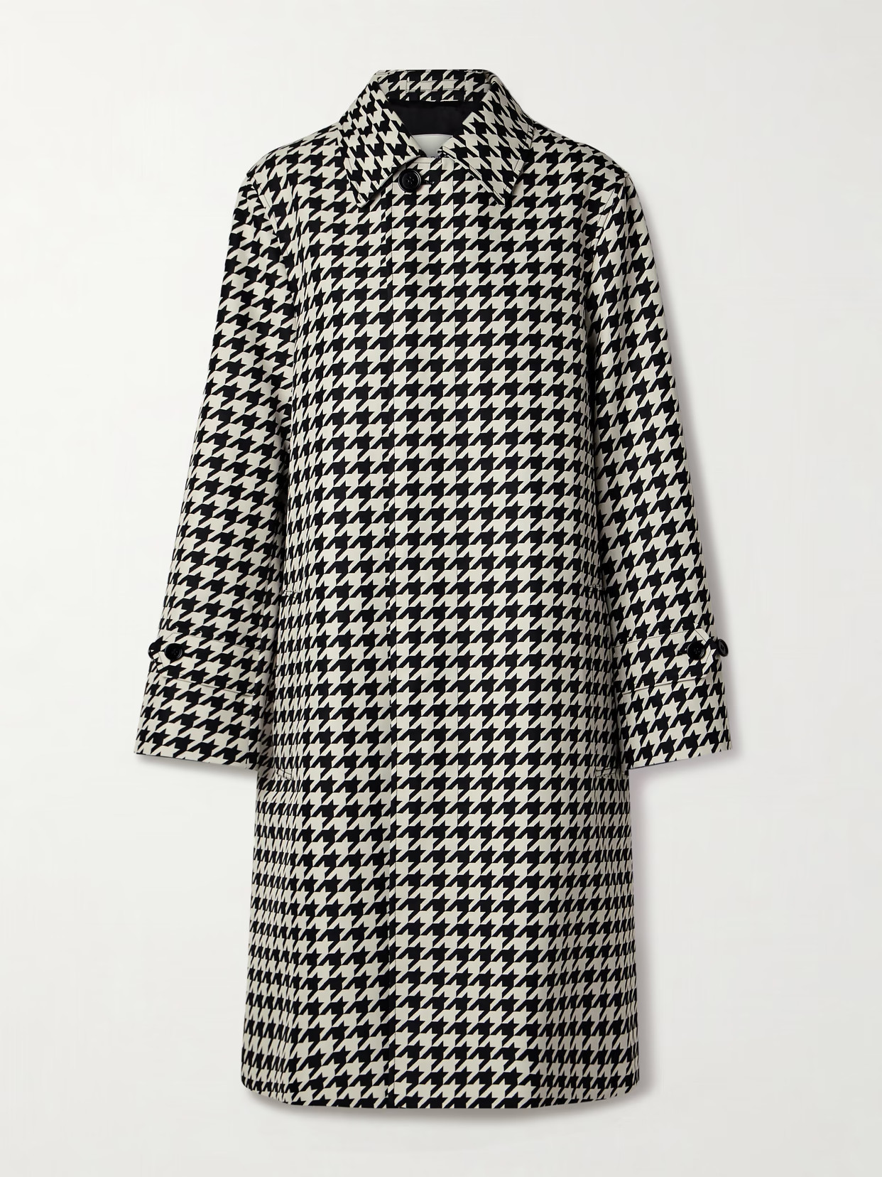 Burberry - Houndstooth Twill Coat - Black | NET-A-PORTER (US)