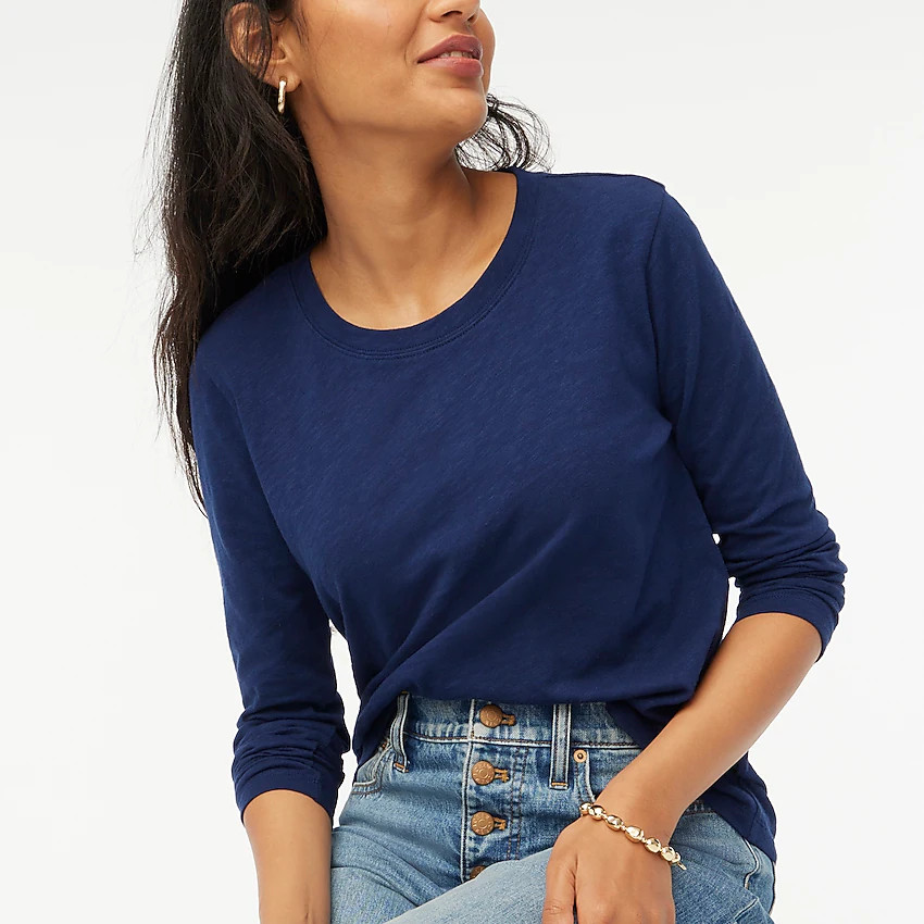 Long-sleeve crewneck girlfriend tee | J.Crew Factory