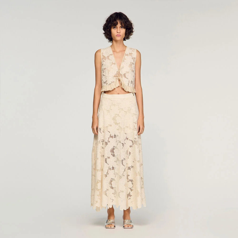 Maxi guipure skirt | Sandro US | Sandro-Paris US