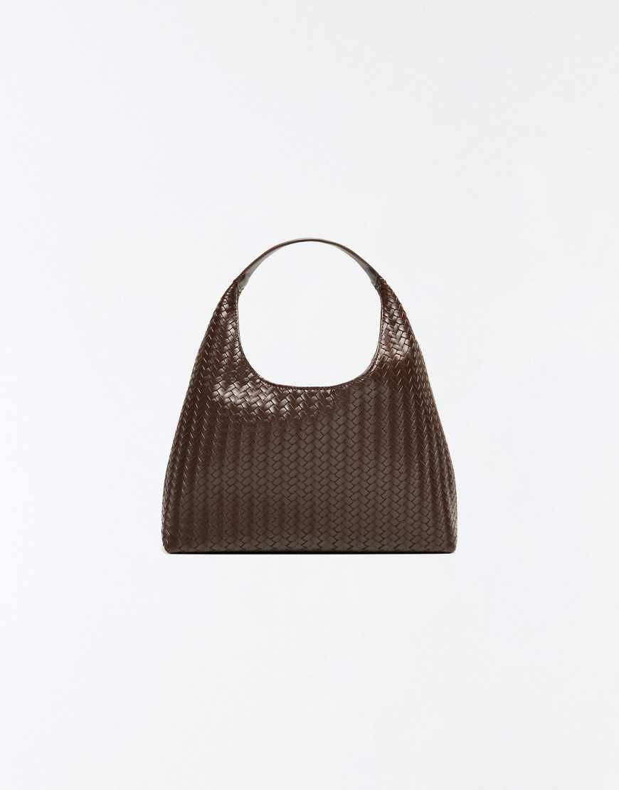 Bershka Woven bucket bag in brown | ASOS (Global)