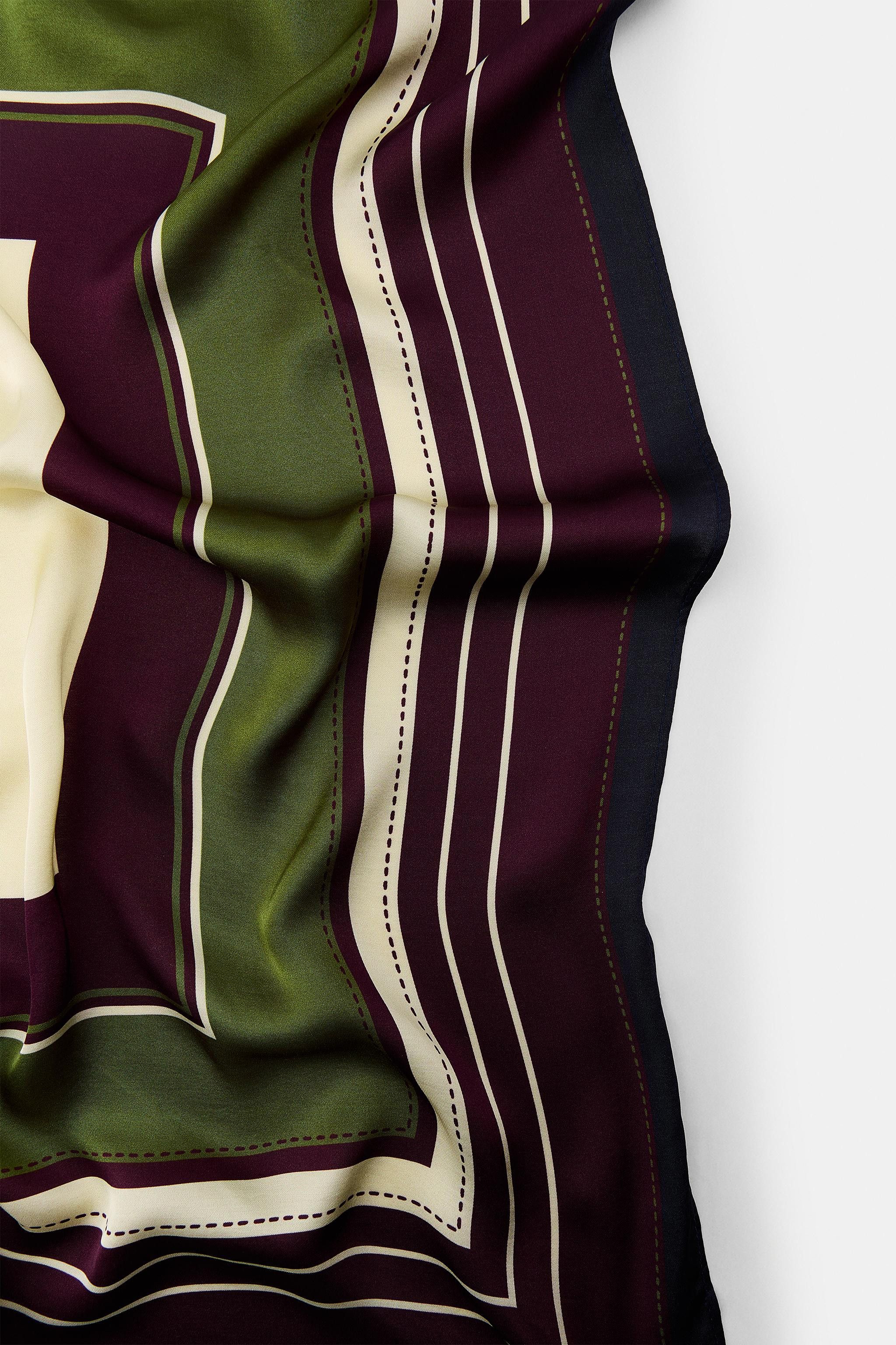 STRIPED PRINT SCARF | Zara US