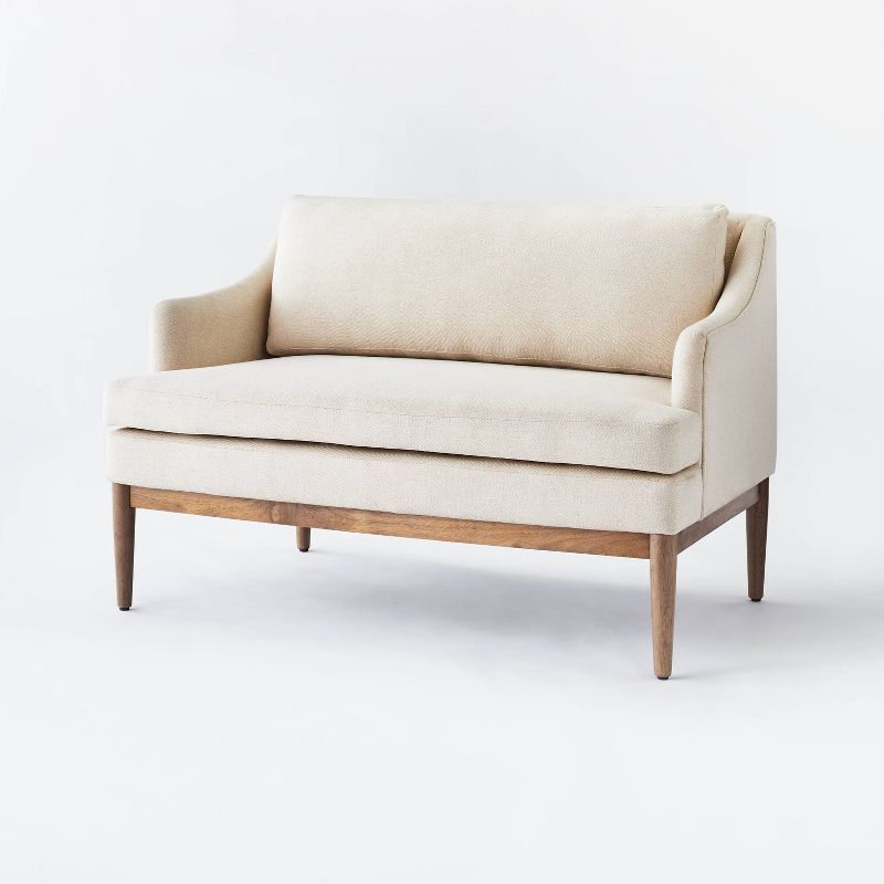 Howell Upholstered Loveseat with Wood Base Cream - Threshold™ designed with Studio McGee | Target