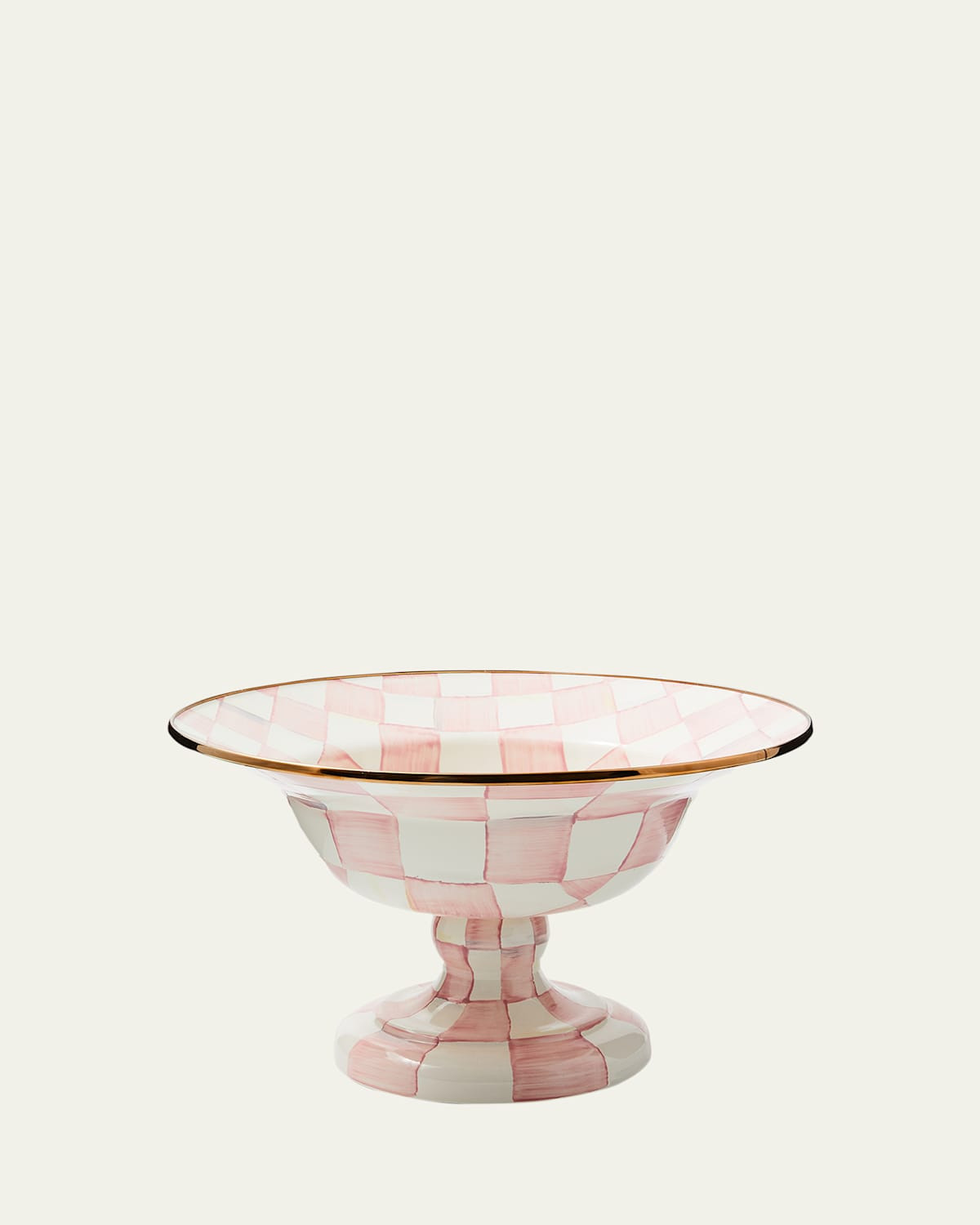 Rosy Check Enamel Compote Bowl, Large | Bergdorf Goodman