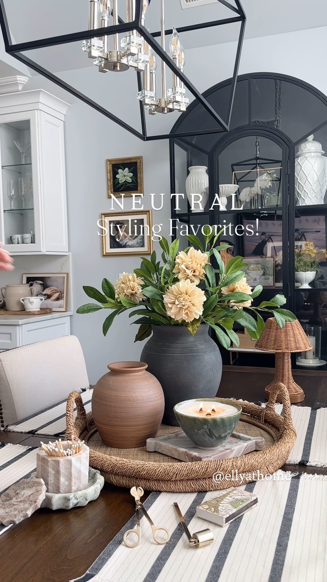 Neutral tray styling, black vase, neutral double handle vase on sale, neutrals and textures! Shop rustic, neutral vases, marble accessories, fragrant candle, woven touch lamp, stems, florals, wall art, small floral arrangements, best selling white beaded collection, black display cabinet +more! Target, McGee & Co, Amazon home. Free shipping, 

#LTKHome #LTKdayinmylife #LTKSaleAlert