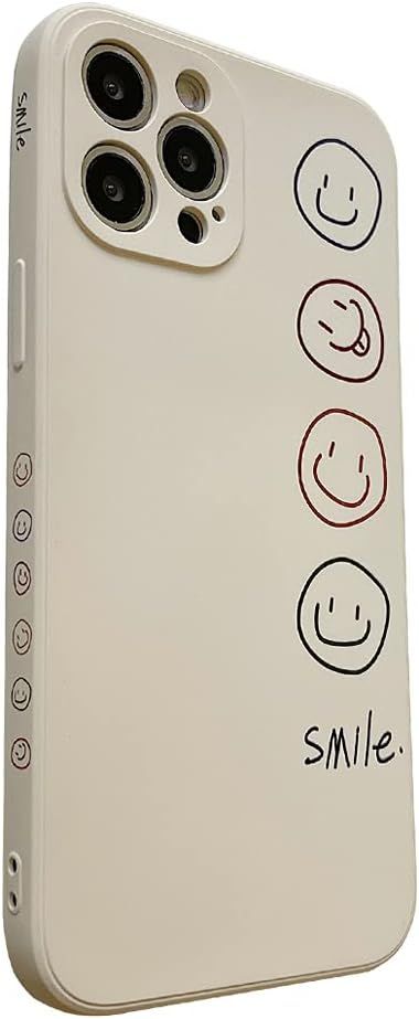 Cute Smile Pattern Phone Case for Apple iPhone 14 Pro Protective Cover Cartoon Side Frame Design ... | Amazon (US)