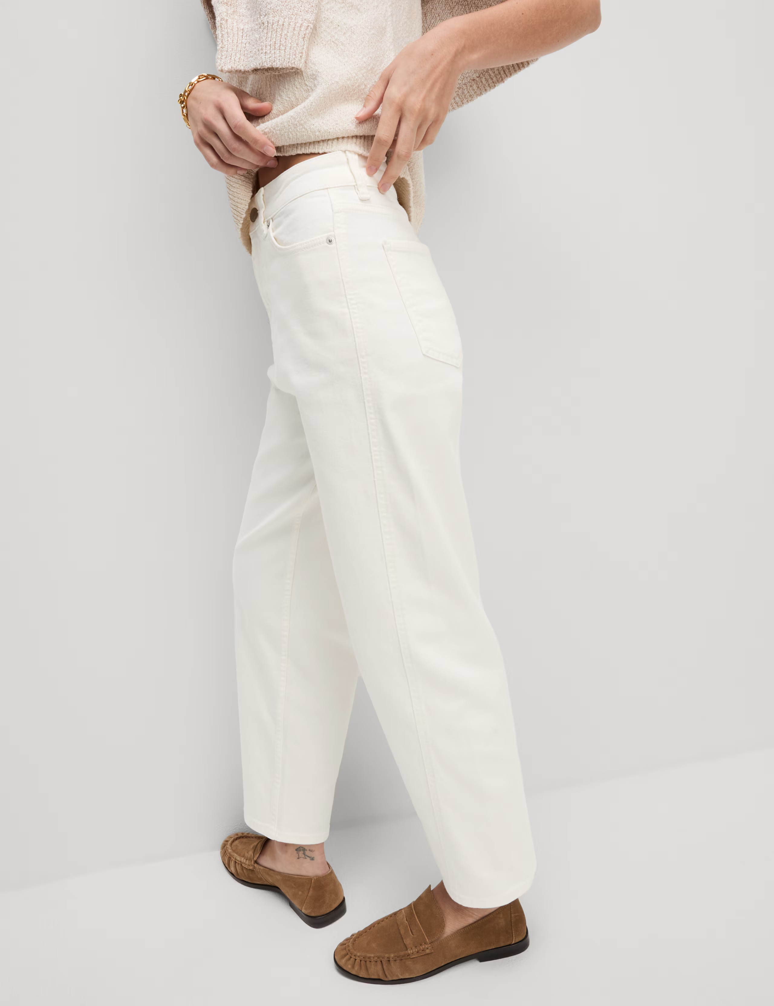 High Waisted Carrot Leg Ankle Grazer Jeans | M&S Collection | M&S | Marks & Spencer (UK)