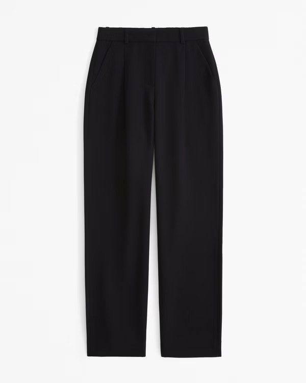 Curve Love A&F Quinn Tailored Straight Pant | Abercrombie & Fitch (US)