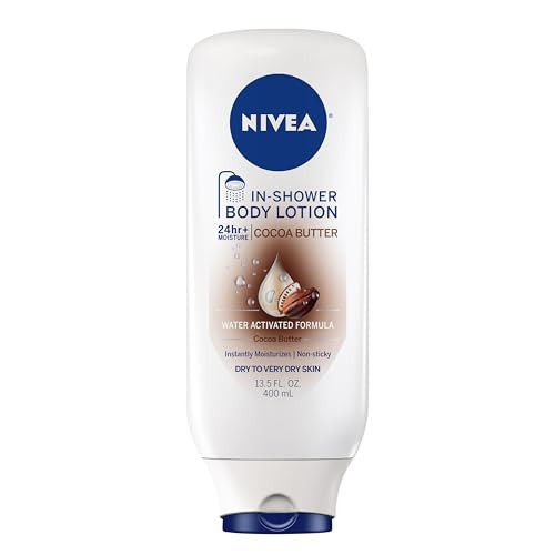 NIVEA Cocoa Butter In Shower Lotion, Water Activated In Shower Moisturizer for Dry Skin to Very Dry Skin, 13.5 FL OZ Bottle | Amazon (US)