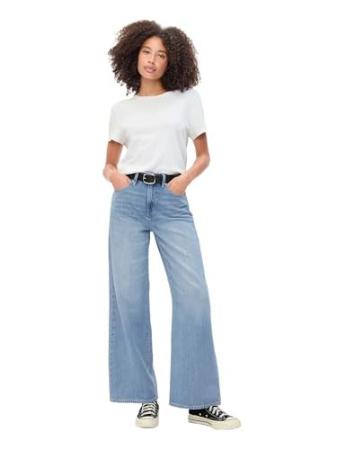 GAP Women's High Rise Wide Leg Jeans, Light Bergie, 29SHORT | Amazon (US)