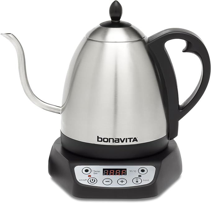 Bonavita 1.0L Variable Temperature Electric Kettle, 1.0 Liters, Metallic | Amazon (US)