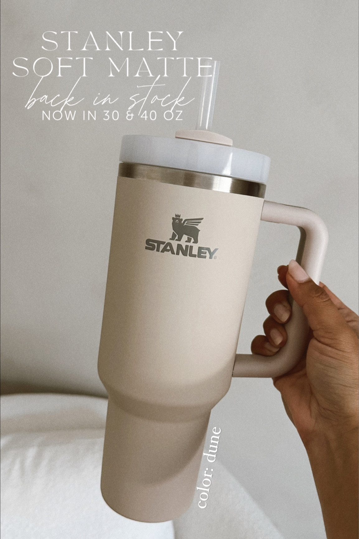 STANLEY 40 oz The Quencher H2.0 FlowState Tumbler DUNE Soft Matte