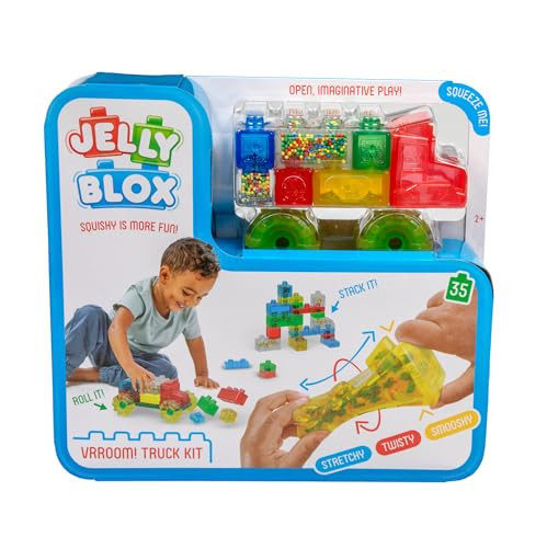 Goliath Jelly Blox Vrooom! Truck Kit | Includes 35 Blocks | Toddler & Preschool Building Blocks Kids Can Squeeze, Stretch, Squish | Safety Tested & Ouch-Free | Tactile, Sensory Play Toy for Ages 2+ | Amazon (US)