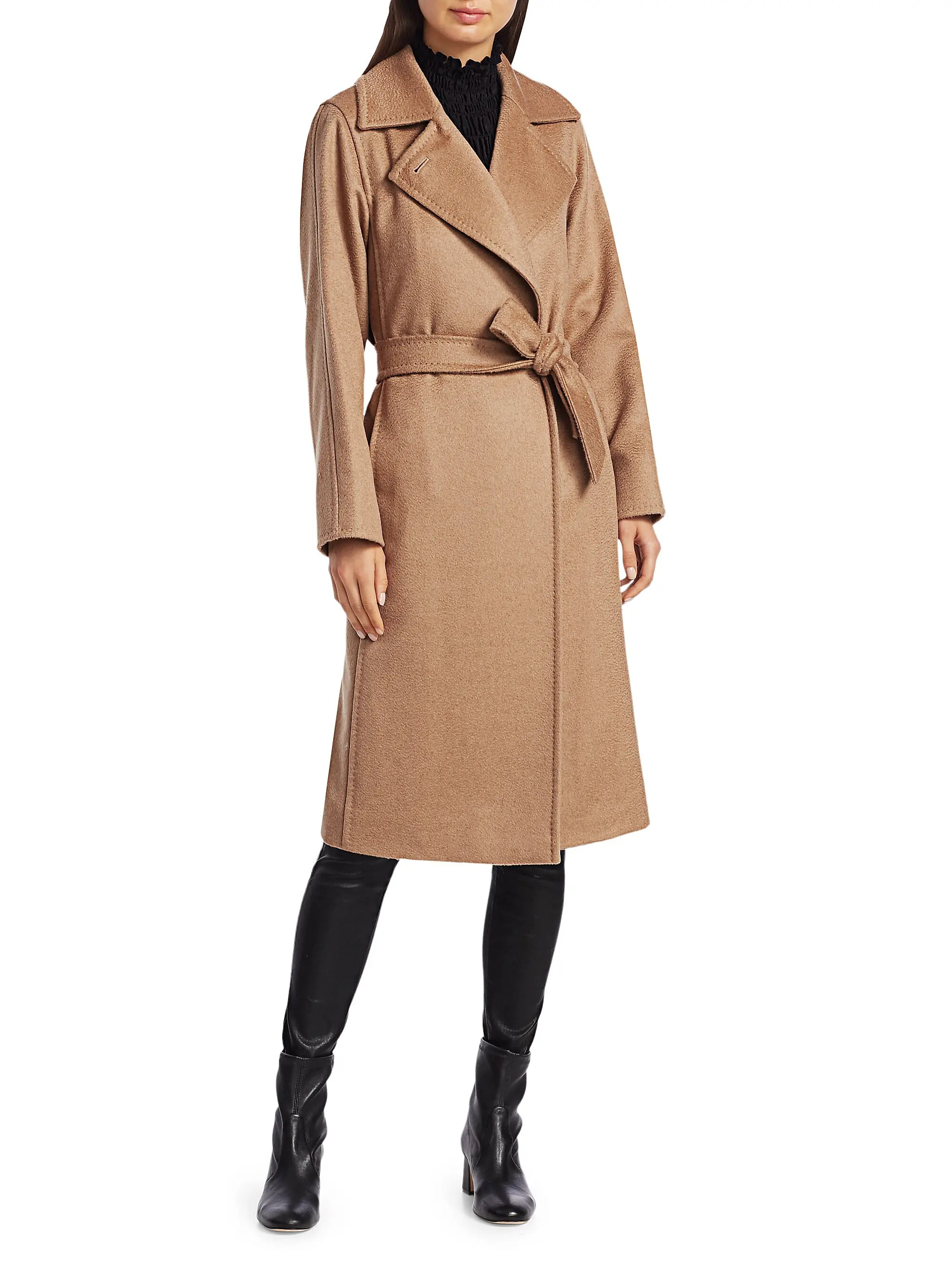 Manuela Icon Camel Hair Wool Wrap Coat | Saks Fifth Avenue