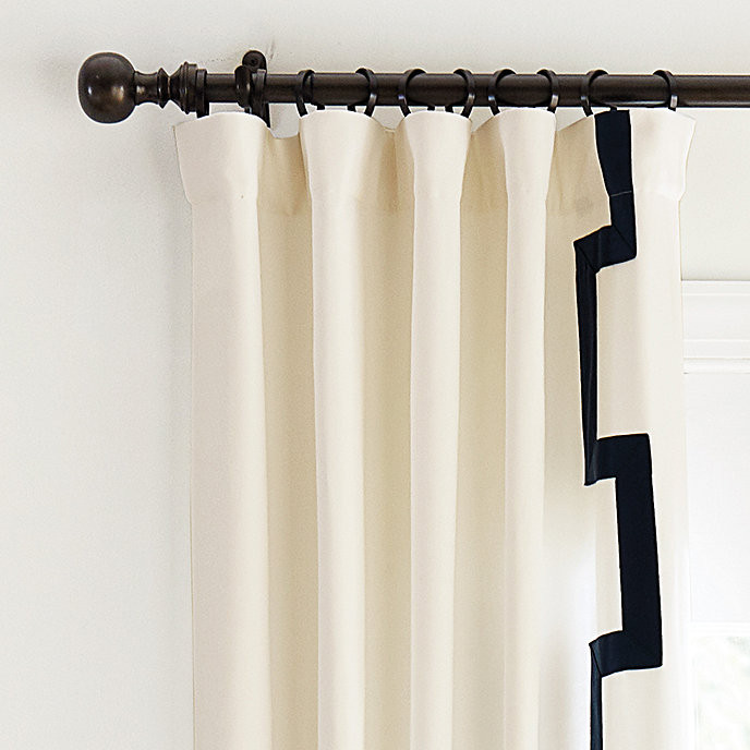 Fret Trim Drapery Panels - Set of 2 Spa | Ballard Designs, Inc.