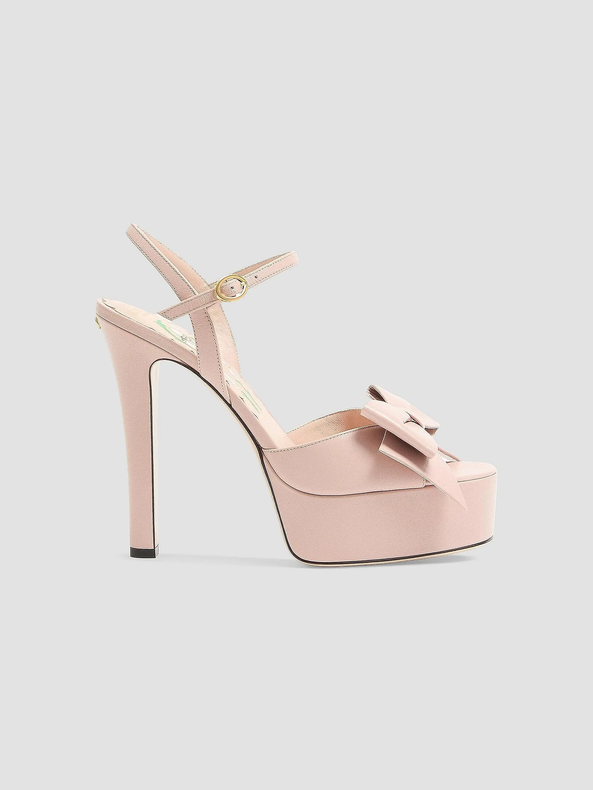 Valentino Garavani Bowow 130MM Kidskin Platform Sandals with Bow Detail | Saks Fifth Avenue | Saks Fifth Avenue