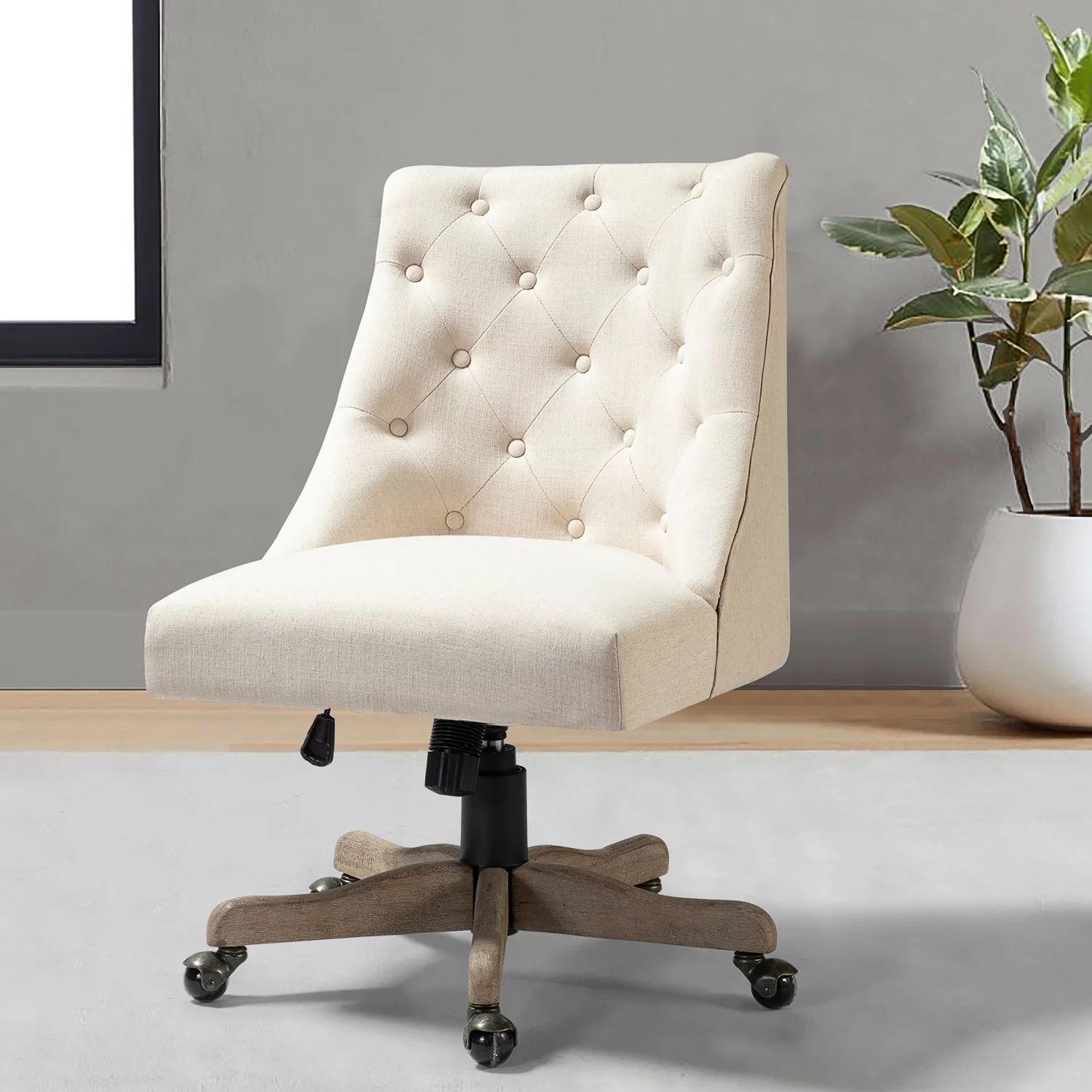 14 Karat Home Jovita Task Chair with Adjustable Height & Swivel in Beige | Walmart (US)