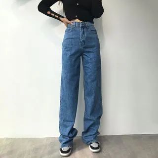 High-Waist Straight-Leg Jeans | YesStyle Global