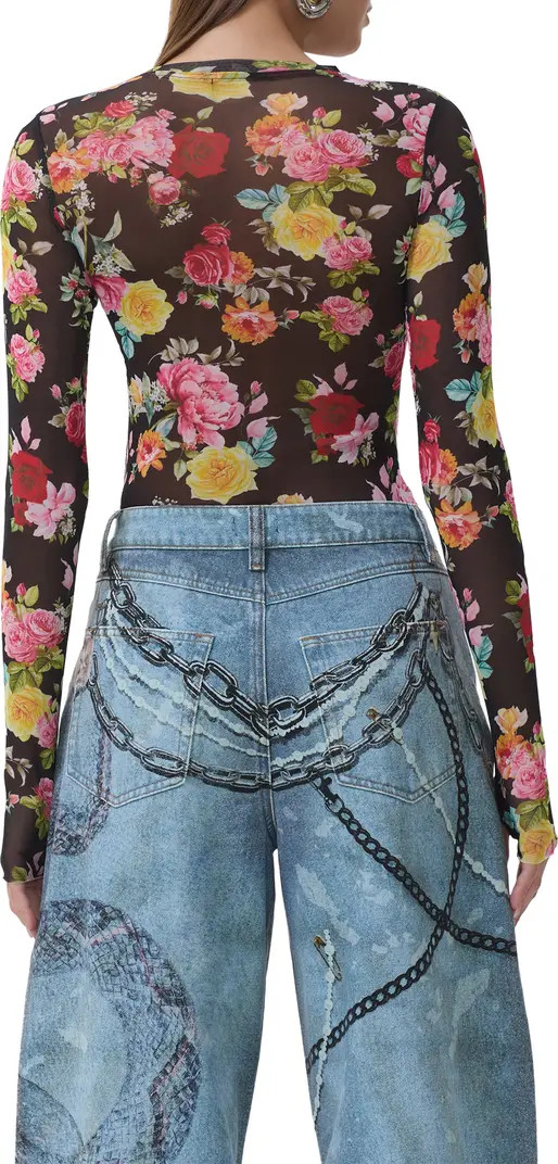 Kaylee Floral Mesh Top | Nordstrom